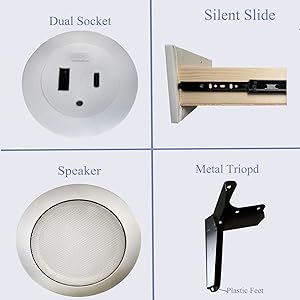 details Modern Smart Bedside Table with LED Lights