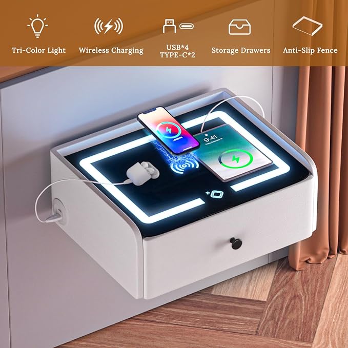 Smart Led Nightstand With Bluetooth Speaker